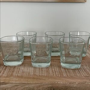 Jack Daniels Square Old No 7 Embossed Whiskey Glasses Set of 6